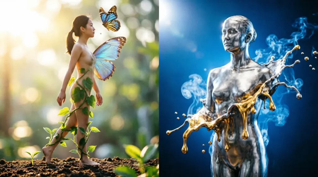 Use become for status, turn into for physical change